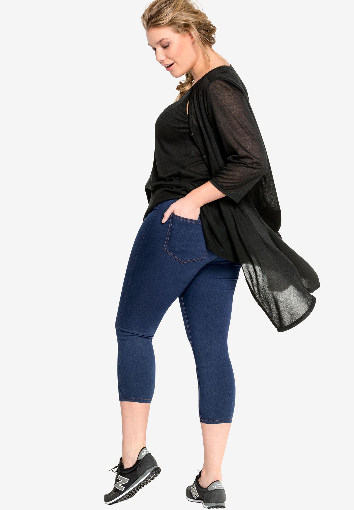 Mid-Rise Stretch Capri Jegging image number 1