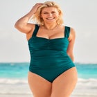 Shirred Sweetheart One Piece Swimsuit image number null