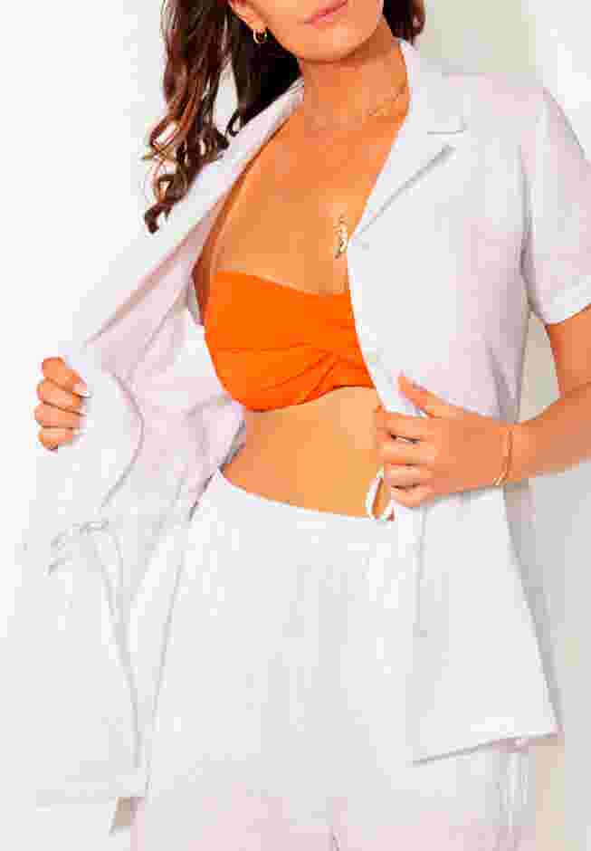 Sun Breeze Button Front Gauze Shirt Cover Up image number 3