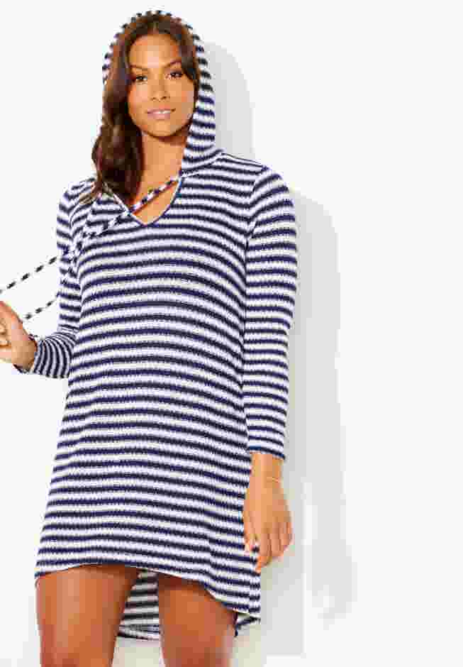 Hi-Low Knit Tunic Hoodie image number 3