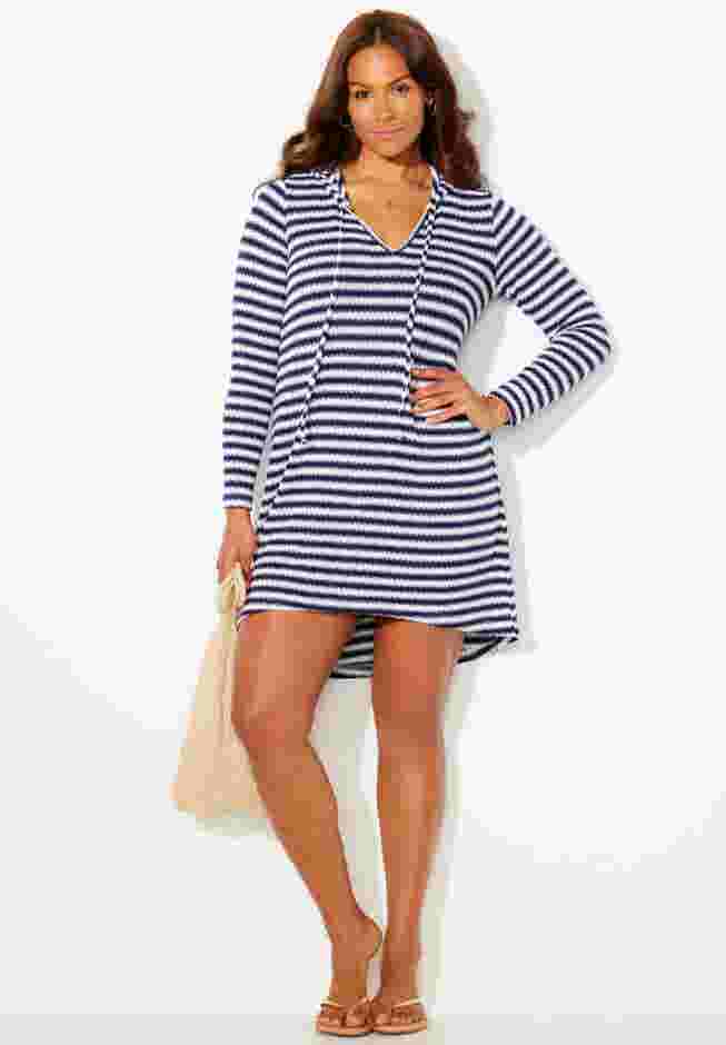 Hi-Low Knit Tunic Hoodie image number 4