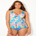 Knot Front V-Neck Underwire Tankini Top image number null