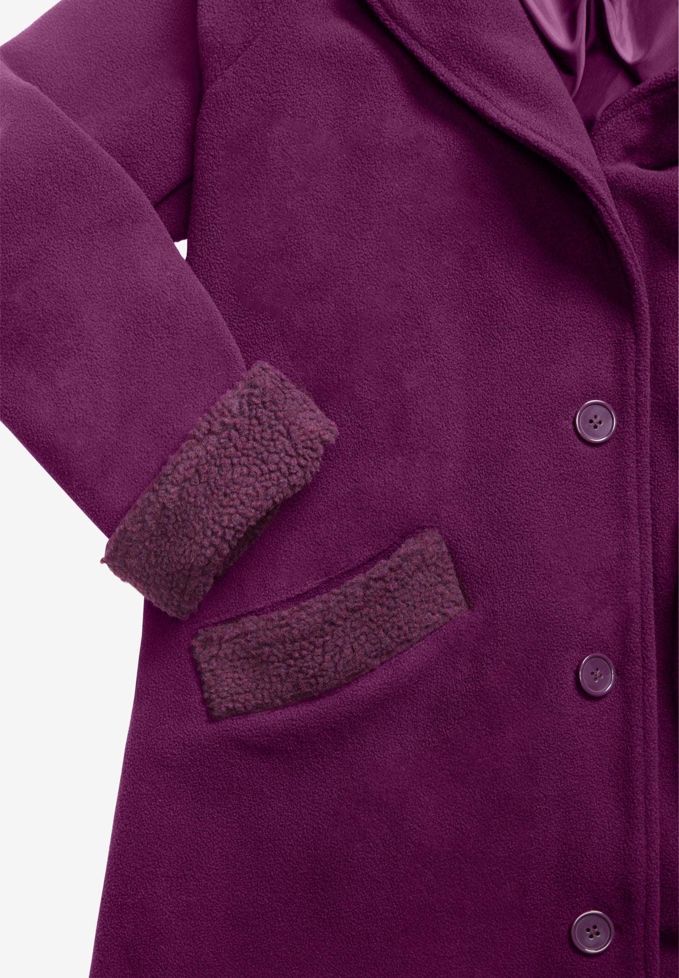 Plus Size Hooded Sherpa Fleece Coat image number 5