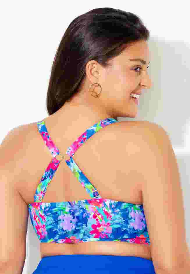 Bra Sized Twist Front Longline Underwire Bikini Top image number 3