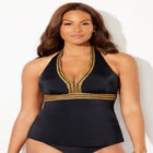 Braid Trim Halter Tankini Top image number null