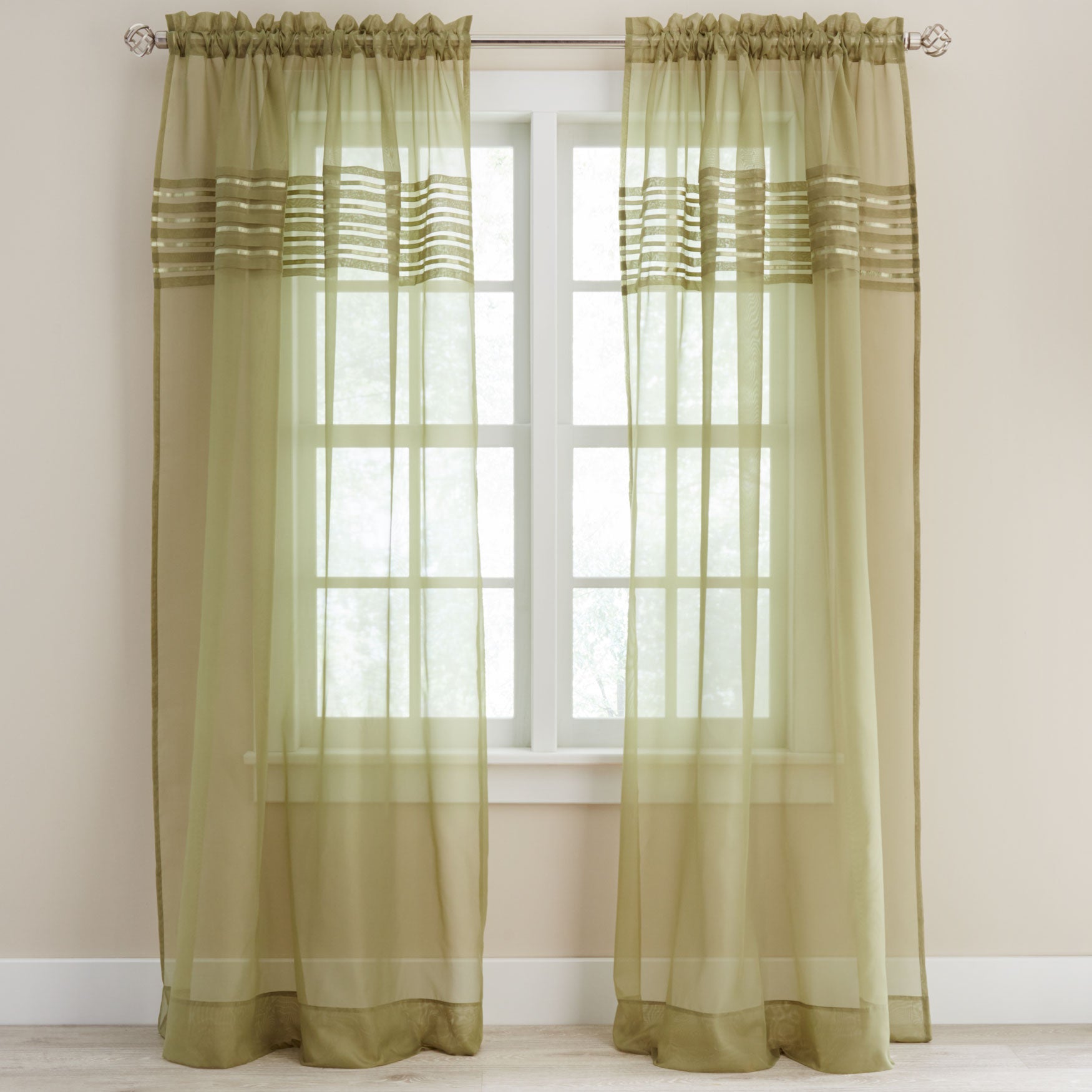 BH Studio Sheer Voile Pleated Rod-Pocket Panel image number 0
