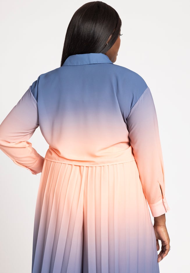 Ombre Button Front Cover Up Top image number null