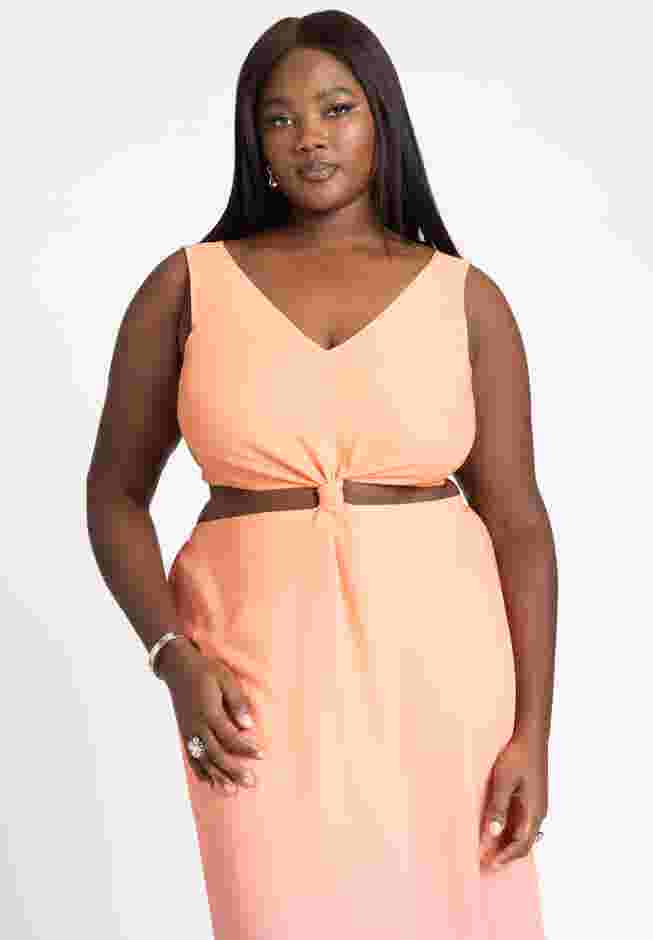 Twist Front Sleeve Ombre Dress image number 2