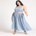 Ring Waist Detail Cover-Up Midi Dress image number null