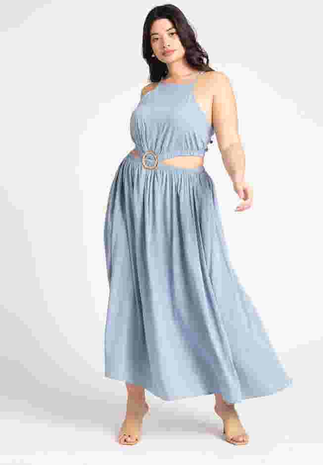 Ring Waist Detail Cover-Up Midi Dress image number 0