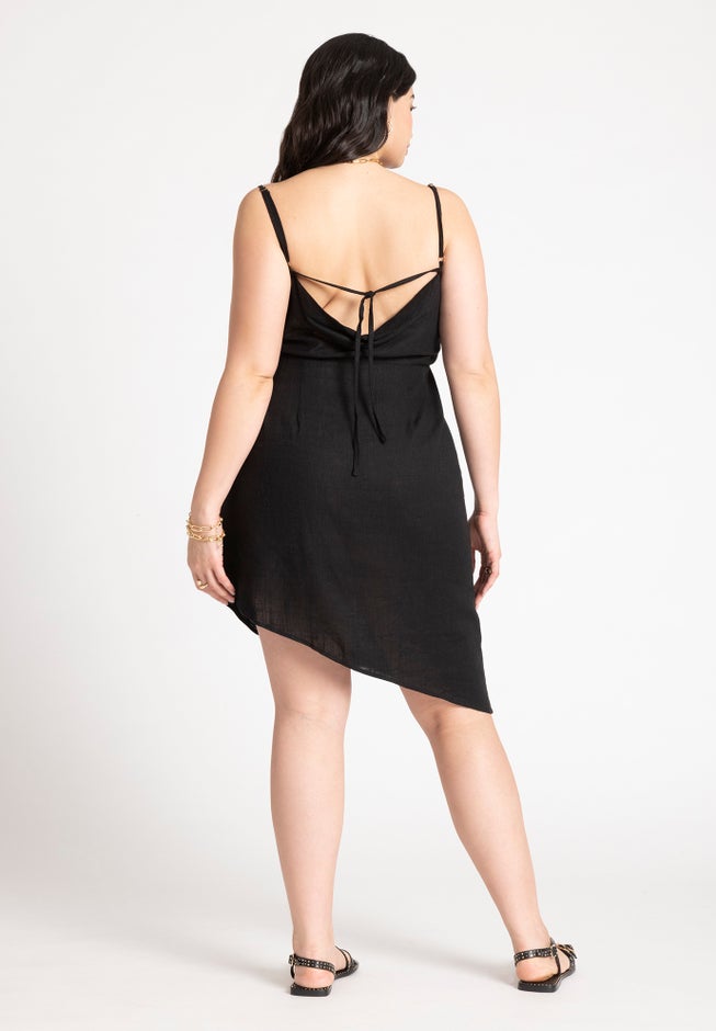 Cowl Back Cover Up Mini Dress image number null