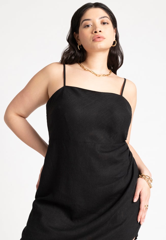 Cowl Back Cover Up Mini Dress image number null