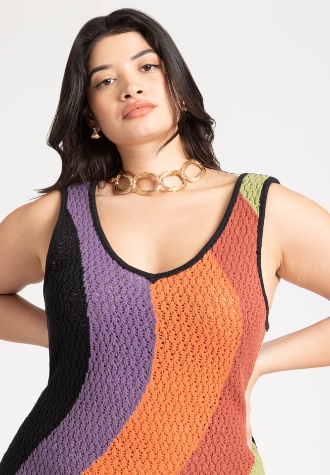 Everyday Crochet Knit Sleeveless Cover Up Midi Dress, Cali Swirl | Swimsuits For All Everyday Crochet Knit Sleeveless Cover Up Midi Dress, Cali Swirl | Swimsuits For All