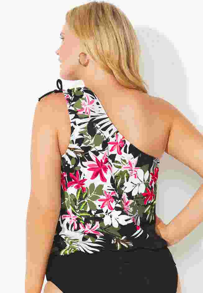 One Shoulder Blouson Tankini Top image number 1