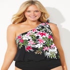 One Shoulder Blouson Tankini Top image number null