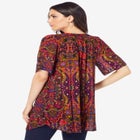Plus Size Angelina Tunic Top – Short Sleeve, Flowy Fit, Everyday Comfort image number null