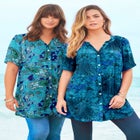 Plus Size Angelina Tunic Top – Short Sleeve, Flowy Fit, Everyday Comfort image number null
