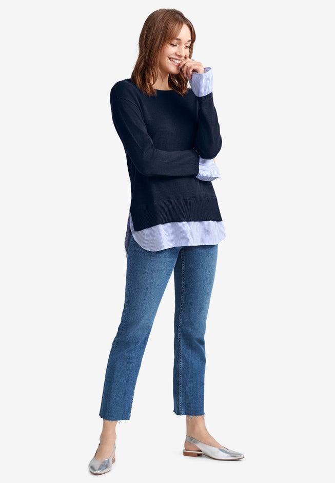 Fine Gauge Layered Pullover image number null