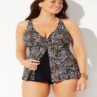 V-Neck Twist Tankini Top image number null