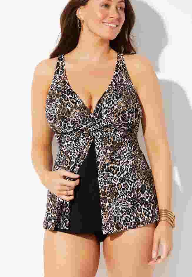V-Neck Twist Tankini Top image number 4