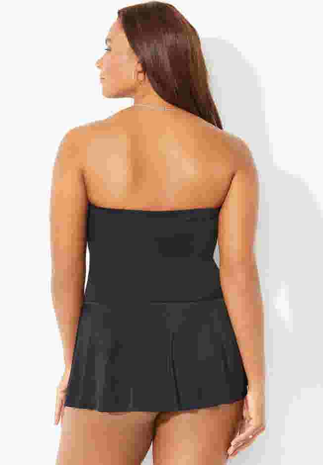 Ruched Skirted Bandeau Swimdress image number 1