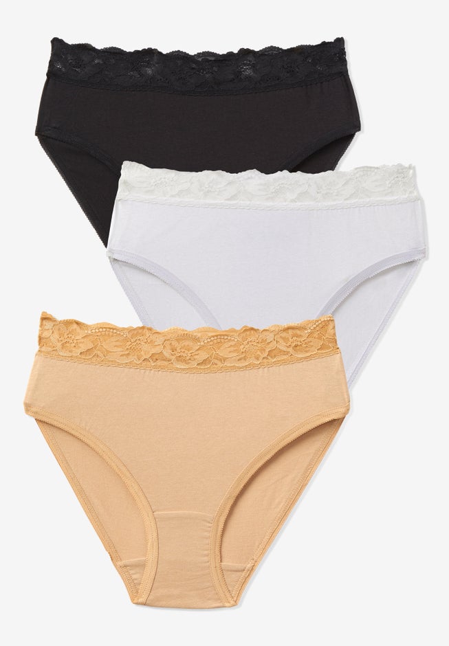 Lace Waist Hi-Cut Brief 3-Pack image number 0