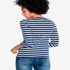 Cotton Spandex Scoop Neck 3/4 Sleeve Tee image number null