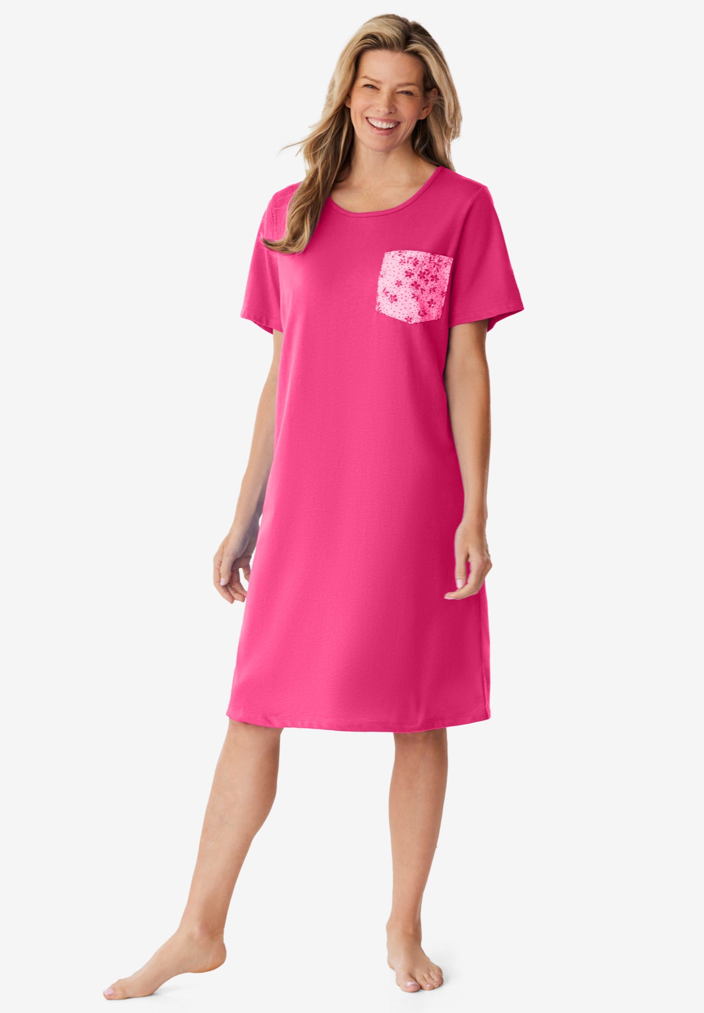 Printed Sleepshirt with Pocket image number 0