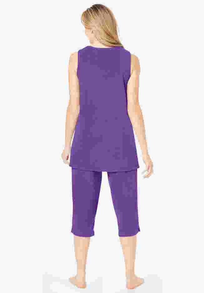 2-Piece Terry Tank and Capri Sleep Set image number 1