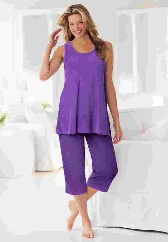 2-Piece Terry Tank and Capri Sleep Set image number 3
