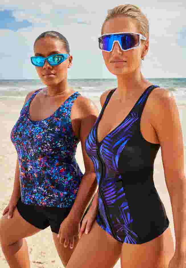 Chlorine Resistant Sweetheart Zip Front Tankini Top