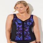 Chlorine Resistant Sweetheart Zip Front Tankini Top image number null