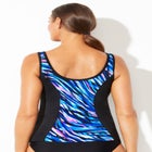 Chlorine Resistant Sweetheart Zip Front Tankini Top image number null