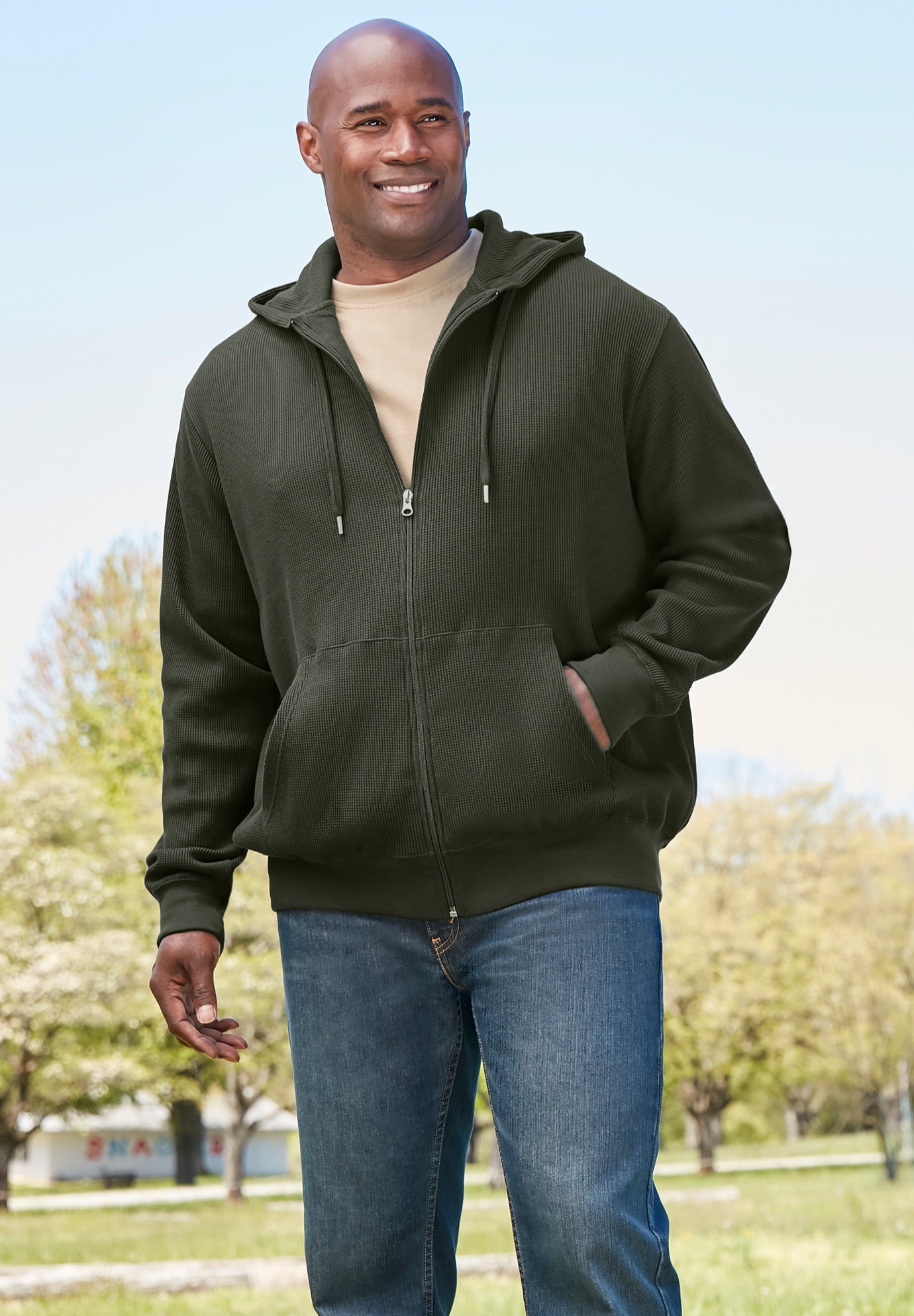 Boulder Creek&trade; Thermal Waffle Zip Hoodie image number 2