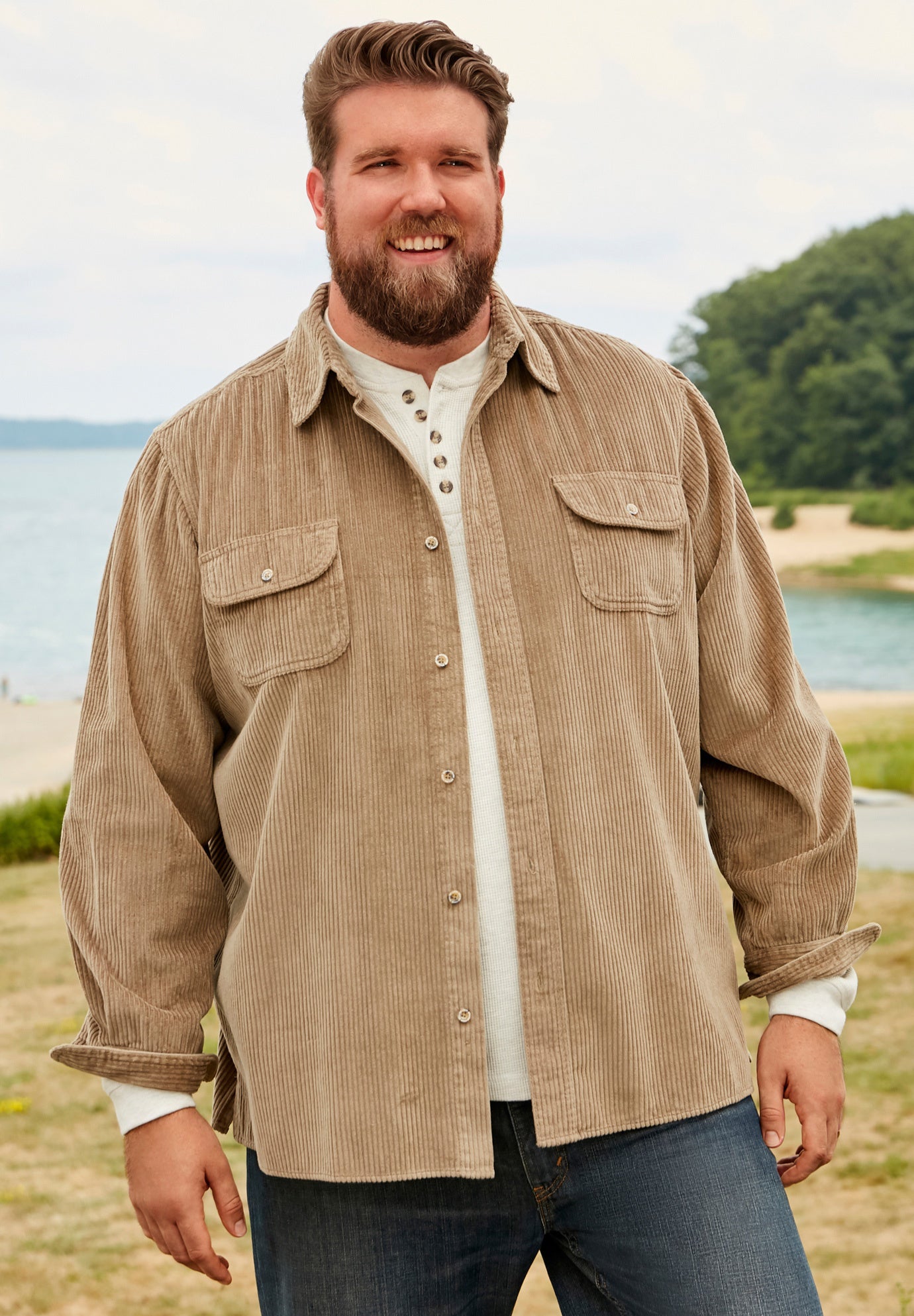 Long-Sleeve Corduroy Shirt image number 1