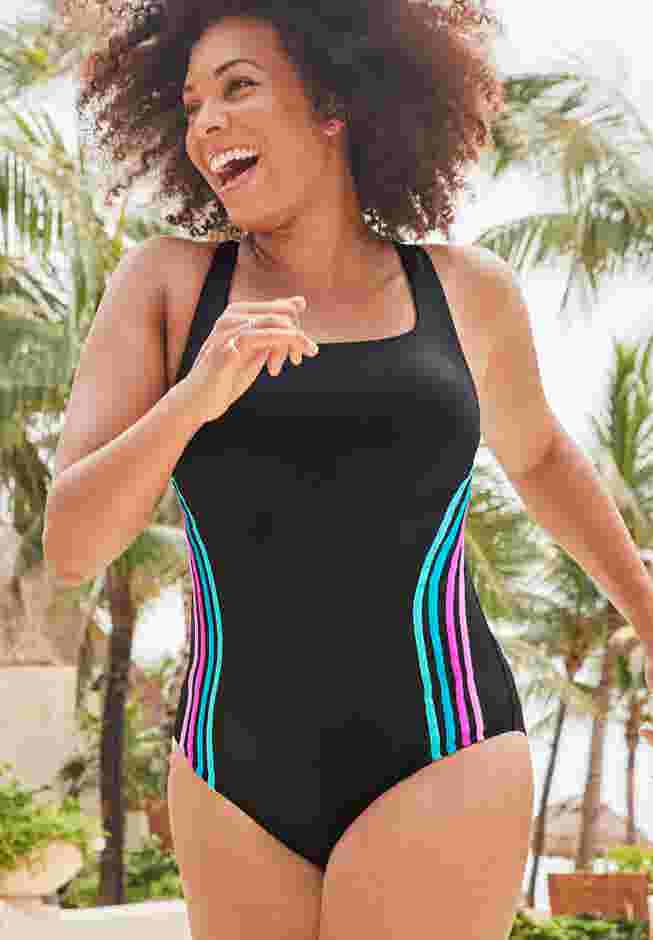 Chlorine Resistant Strappy Crossback One Piece Swimsuit image number 0