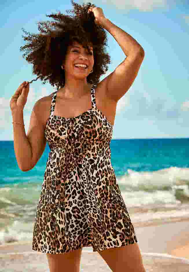 Two-Piece Flyaway Swim Dress image number 0