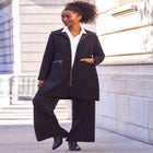 Relaxed Button Front Stretch Tunic Shirt image number null