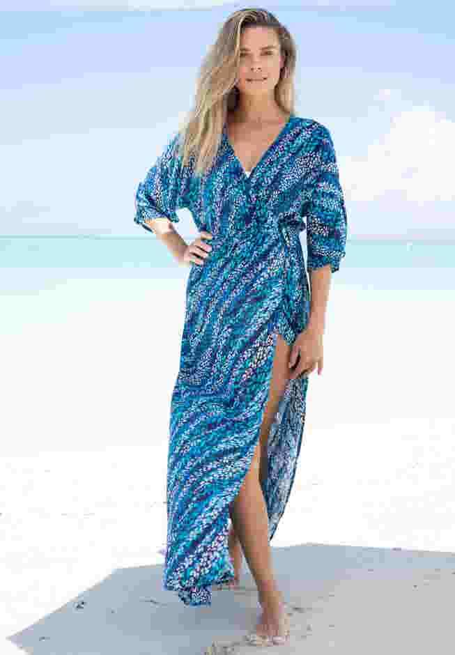 Faux-Wrap Swim Cover Up image number 0