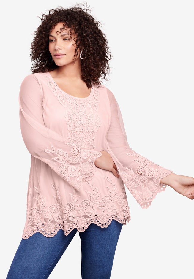 Mesh Embellished Tunic image number 0