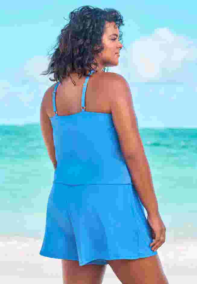 High-Neck Swim Romper image number 1