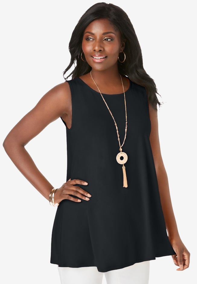 Stretch Knit Sleeveless Swing Tunic image number 0