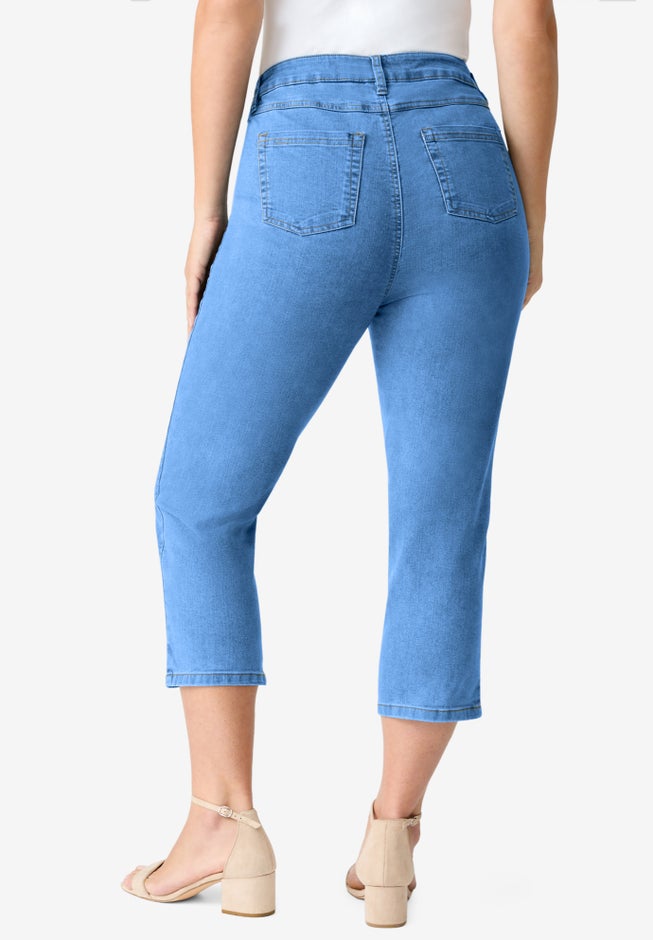 Plus Size Classic Stretch Capri Jean image number 1