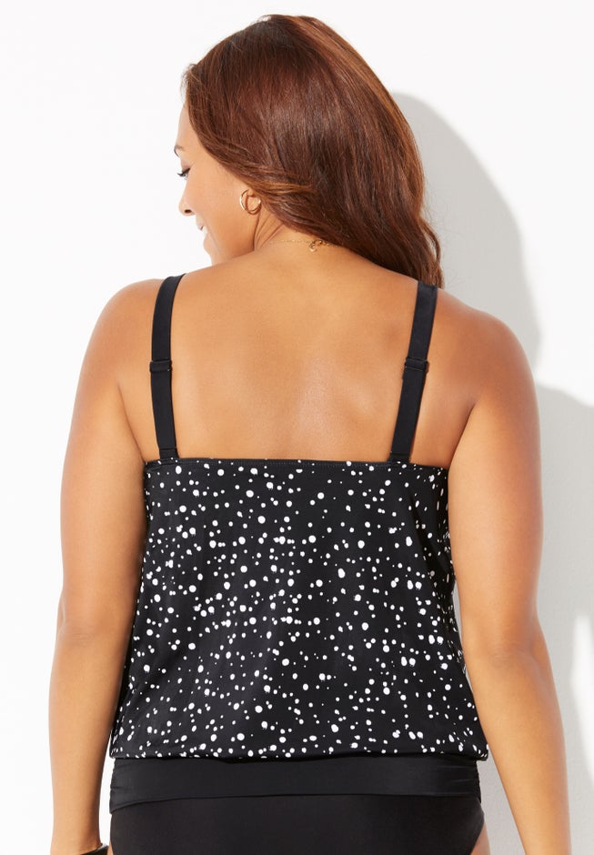 Loop Strap Blouson Tankini Top image number 1