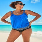 Loop Strap Blouson Tankini Top image number null