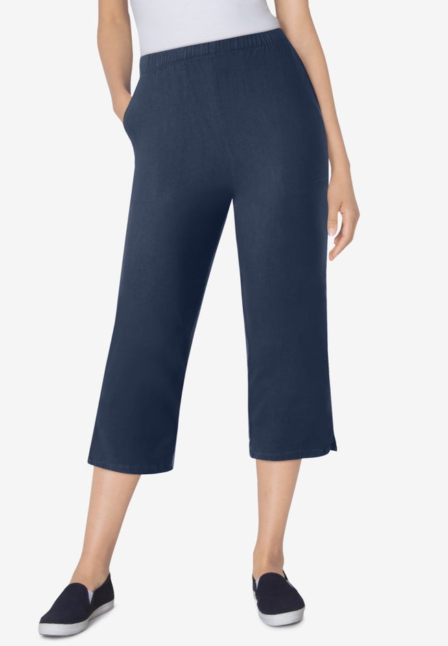 Fineline Stretch Denim Pull-On Capri Jeans image number 0