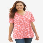 Perfect Printed Short-Sleeve V-Neck Tee image number null