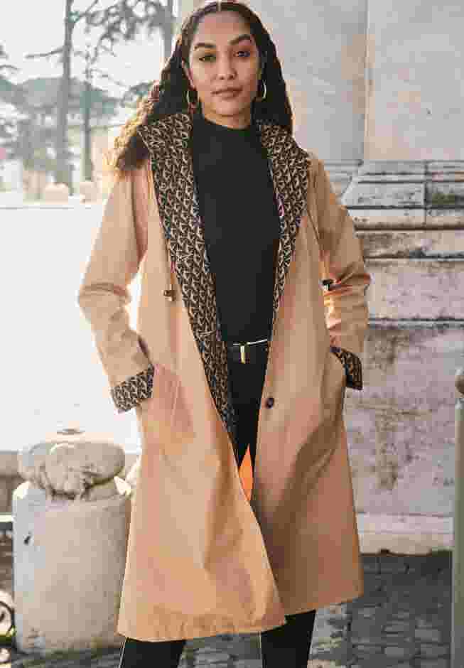 Contrast Hood Raincoat image number 2