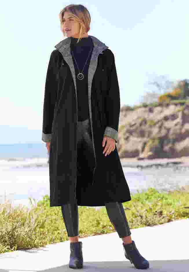 Contrast Hood Raincoat image number 6