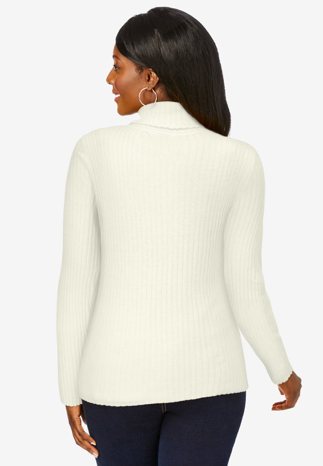 Ribbed Cotton Turtleneck Sweater image number 1